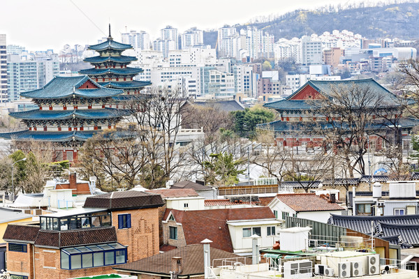 Gyeongbokgung, or the Palace of Felicitous Blessing, was the mai Stock photo © cozyta