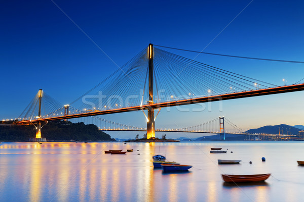 Snelweg brug nacht Hong Kong hemel water Stockfoto © cozyta