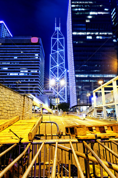 Central Hong-Kong Night City rue élèves groupe [[stock_photo]] © cozyta