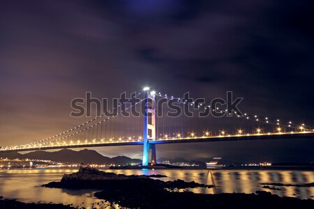 Tsing Ma Bridge in Hong Kong at night Stock photo © cozyta