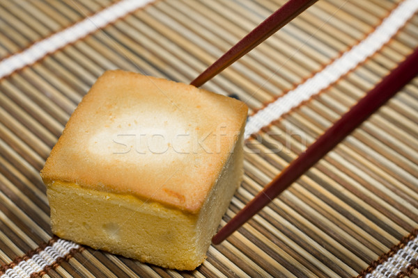Kínai torta étel tányér hús bambusz Stock fotó © cozyta