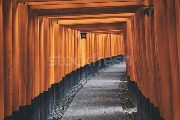 Schrein Japan Tempel Holz orange Stock foto © cozyta