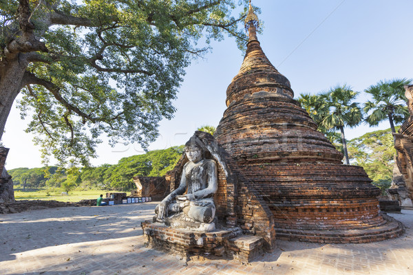 Buda Myanmar birmanya köprü seyahat heykel Stok fotoğraf © cozyta