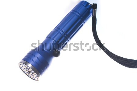 Kék egyenetlen alumínium elemlámpa erő villanykörte Stock fotó © cozyta