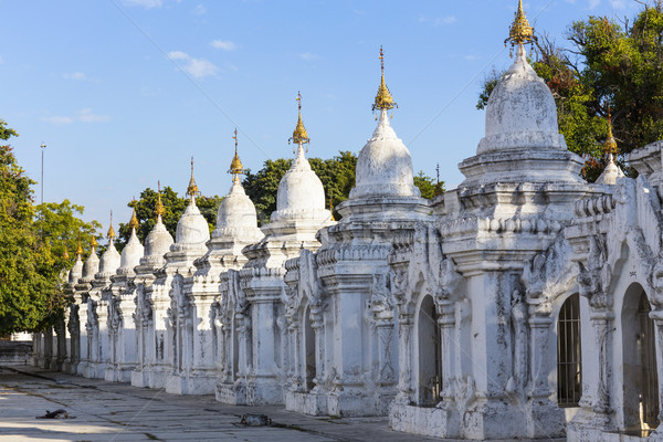 ünlü pagoda Myanmar Bina mavi mimari Stok fotoğraf © cozyta