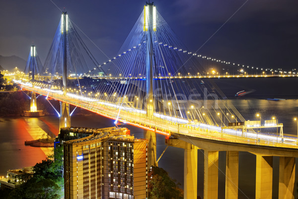 Ting Kau bridge at night Stock photo © cozyta