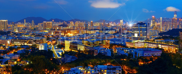 şehir gece iş gökyüzü Bina şehir manzara Stok fotoğraf © cozyta