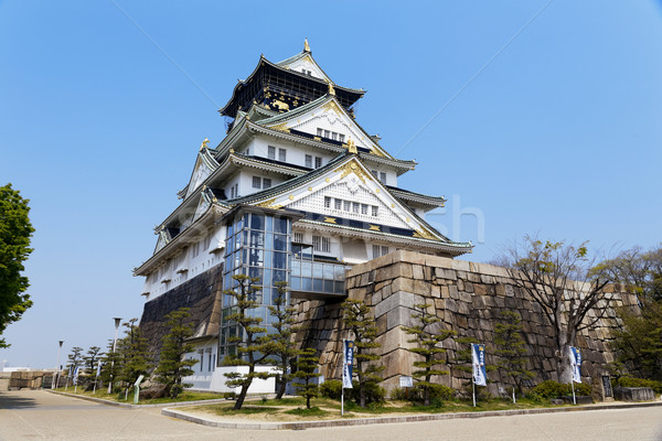 Oszaka kastély fa tájkép terv nyár Stock fotó © cozyta