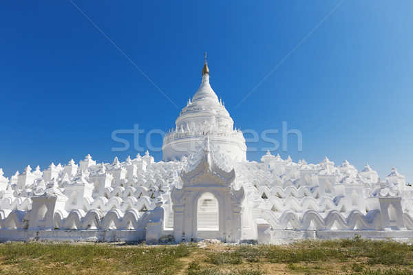 Beyaz pagoda köy Myanmar Bina mimari Stok fotoğraf © cozyta