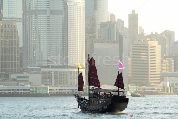 Chinese sailing ship in Hong Kong Victoria Habour  Stock photo © cozyta