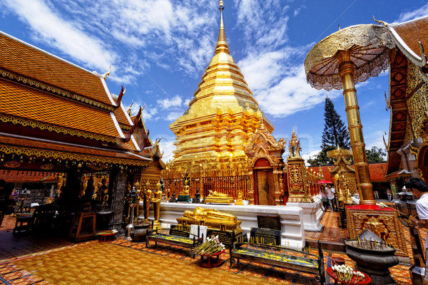 golden stupa, chiang mai, thailand Stock photo © cozyta