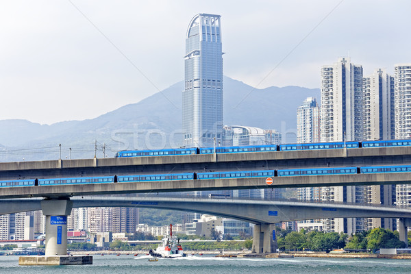 Pociągu most Hongkong centrum miasta Zdjęcia stock © cozyta