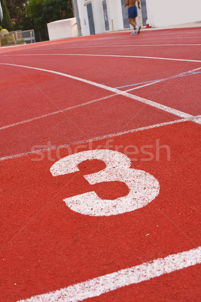 Running track numbers one two three in stadium  Stock photo © cozyta