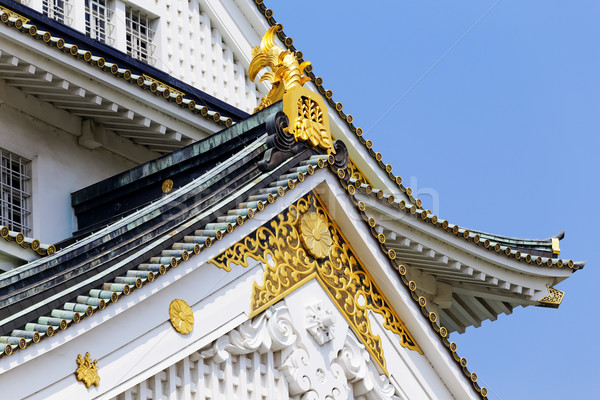 Oszaka kastély város Japán nap fa Stock fotó © cozyta