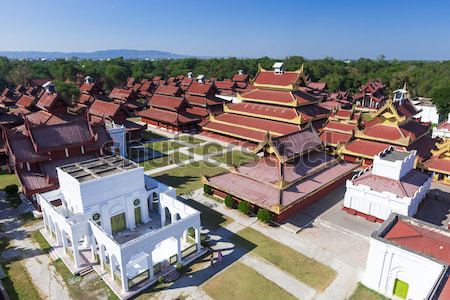 Stockfoto: Paleis · dag · Myanmar · mijlpaal · gebouw · stad