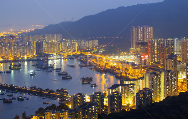 Hong Kong Tuen Mun skyline and South China sea Stock photo © cozyta