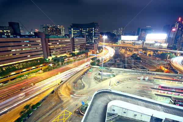 Foto stock: Cidade · Chicago · centro · da · cidade · crepúsculo · alto