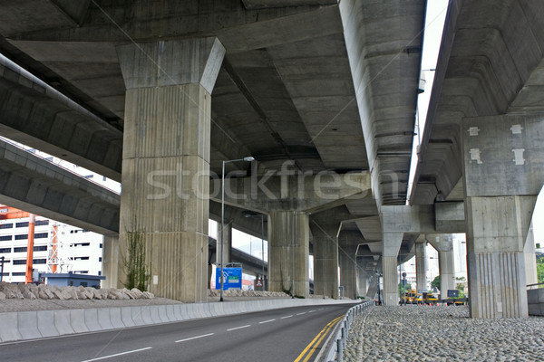 Brücke urban scene Straße Autobahn städtischen industriellen Stock foto © cozyta