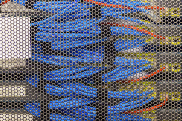 Lan kablo cambridge sunucu rafı teknoloji bilgisayarlar Stok fotoğraf © cozyta