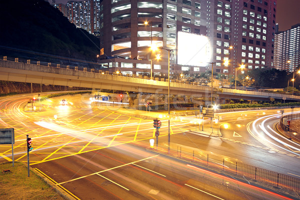 Verkeer moderne City Night business kantoor licht Stockfoto © cozyta