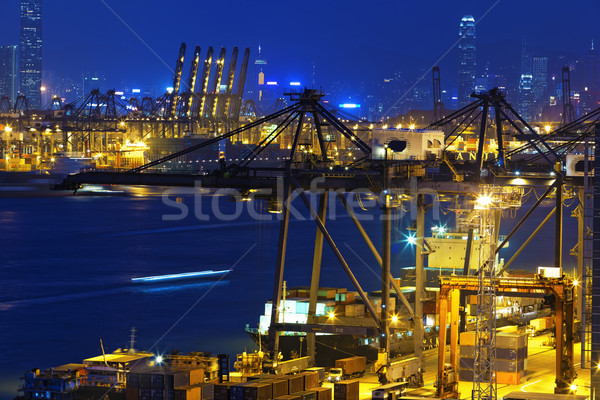Konteyner gemisi liman iş deniz kamyon gemi Stok fotoğraf © cozyta