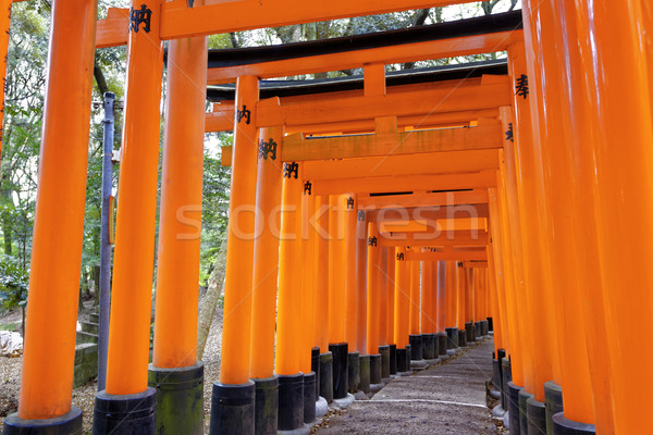 Schrein Japan Tempel Holz orange Stock foto © cozyta