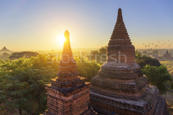 Bagan temple during golden hour  Stock photo © cozyta