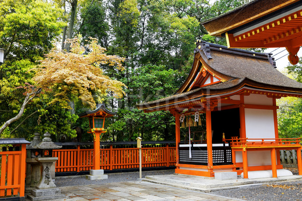 Giappone tempio natura rosso architettura cielo blu Foto d'archivio © cozyta