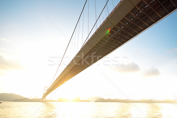 Stok fotoğraf: Köprü · gün · batımı · an · gökyüzü · su · Bina