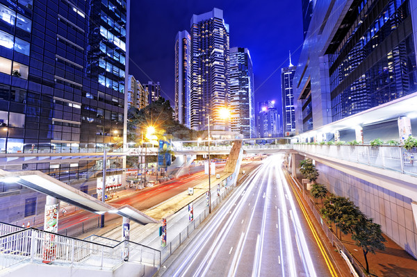 Tráfico nocturna de la ciudad Hong Kong centro de la ciudad coche ciudad Foto stock © cozyta