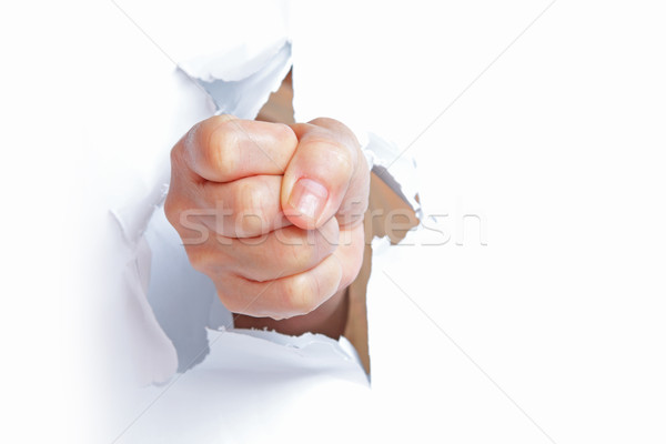Fist from paper Stock photo © cozyta