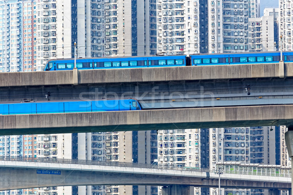 Pociągu most Hongkong centrum miasta Zdjęcia stock © cozyta