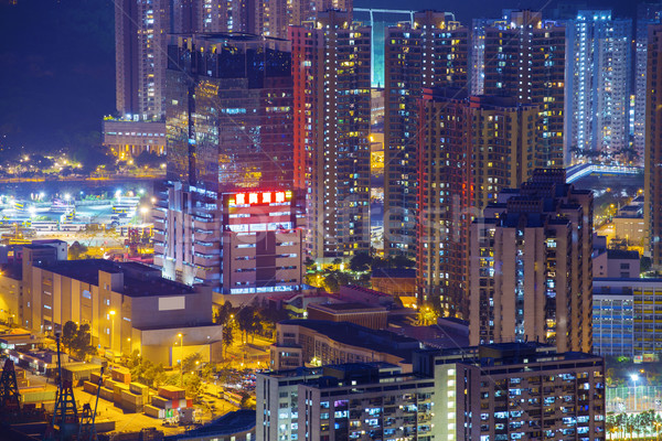 Foto stock: Linha · do · horizonte · sul · mar · centro · da · cidade · noite · beleza