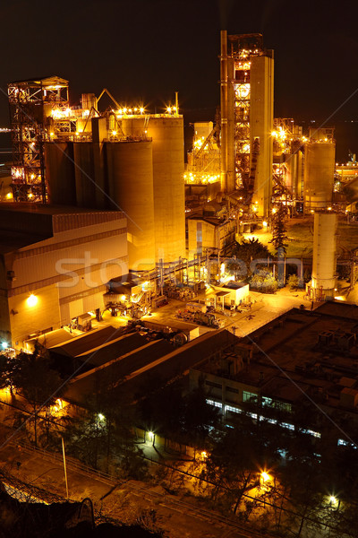 Cement plant nacht business gebouw bouw Stockfoto © cozyta