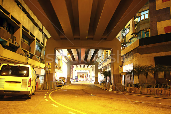 traffic downtown area at night, hongkong Stock photo © cozyta