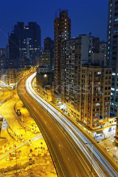 Foto stock: Ocupado · tráfico · noche · financiar · urbanas · negocios