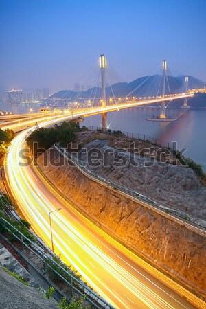 Ting Kau bridge at sunset Stock photo © cozyta