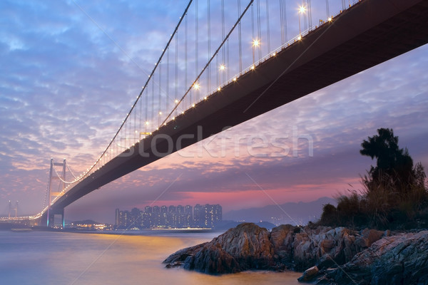 long bridge in sunset hour Stock photo © cozyta