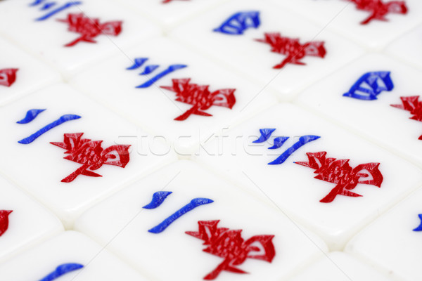 Mahjong azulejos casa grupo vermelho bambu Foto stock © cozyta