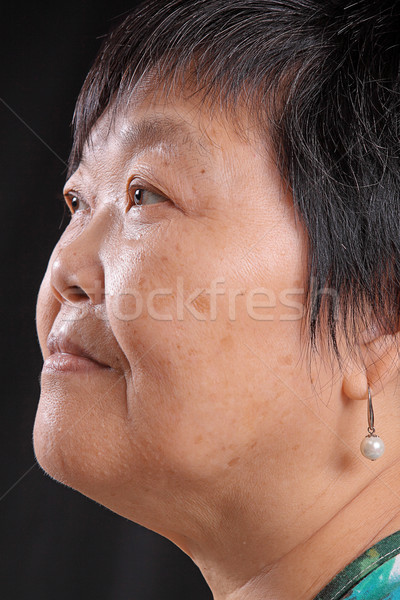 Asian vrouw zwarte schoonheid portret chinese Stockfoto © cozyta
