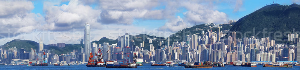 Hongkong Panorama Skyline Tag Stadt Meer Stock foto © cozyta