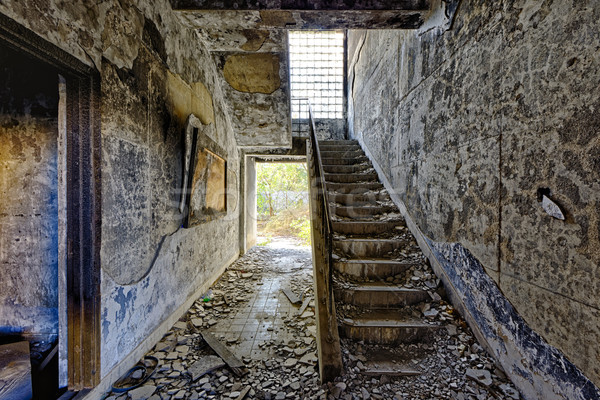 Ruinas fábrica daño edad abandonado ruina Foto stock © cozyta