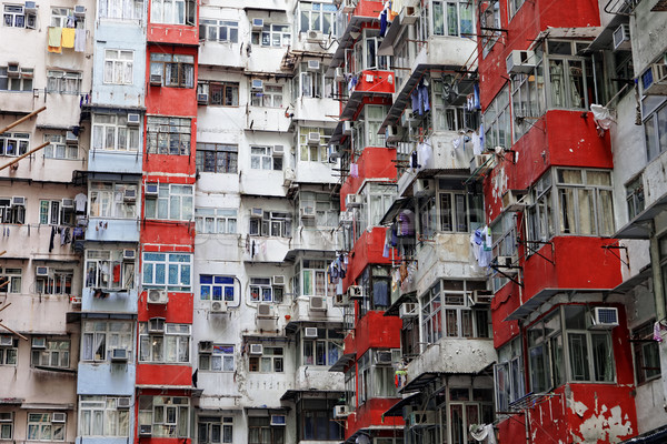 öreg lakások Hongkong nap otthon világ Stock fotó © cozyta