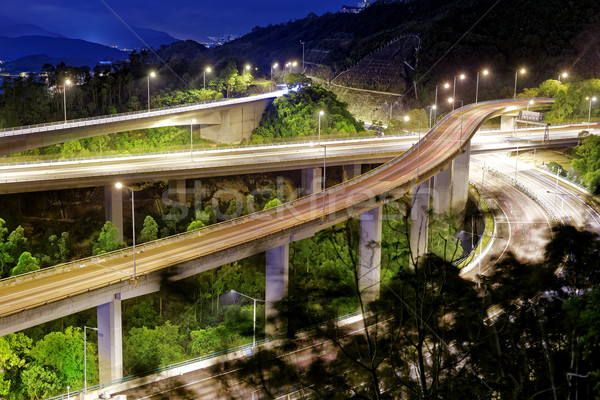 Este forgalom mozog autó autópálya híd Stock fotó © cozyta