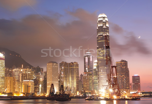 Stock photo: Sunset in Hong Kong