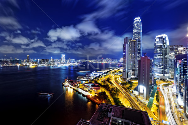 Hong Kong Skylines night Stock photo © cozyta