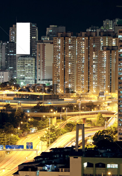 Hong Kong centro de la ciudad noche negocios edificio ciudad Foto stock © cozyta