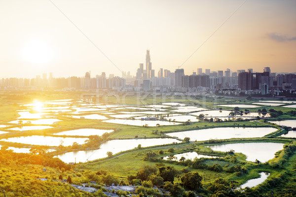 hong kong countryside sunset Stock photo © cozyta