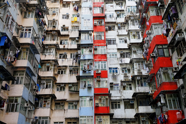 商業照片: 老 · 公寓 · 香港 · 天 · 運行 · 黑暗
