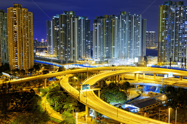 city overpass at night, HongKong Stock photo © cozyta
